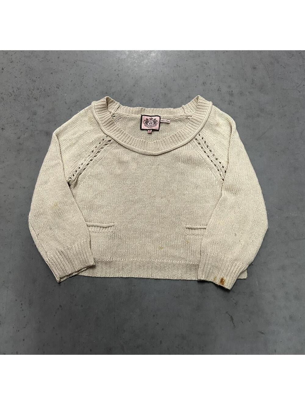 Cream and tan Juicy Couture sweater #y2kfashion